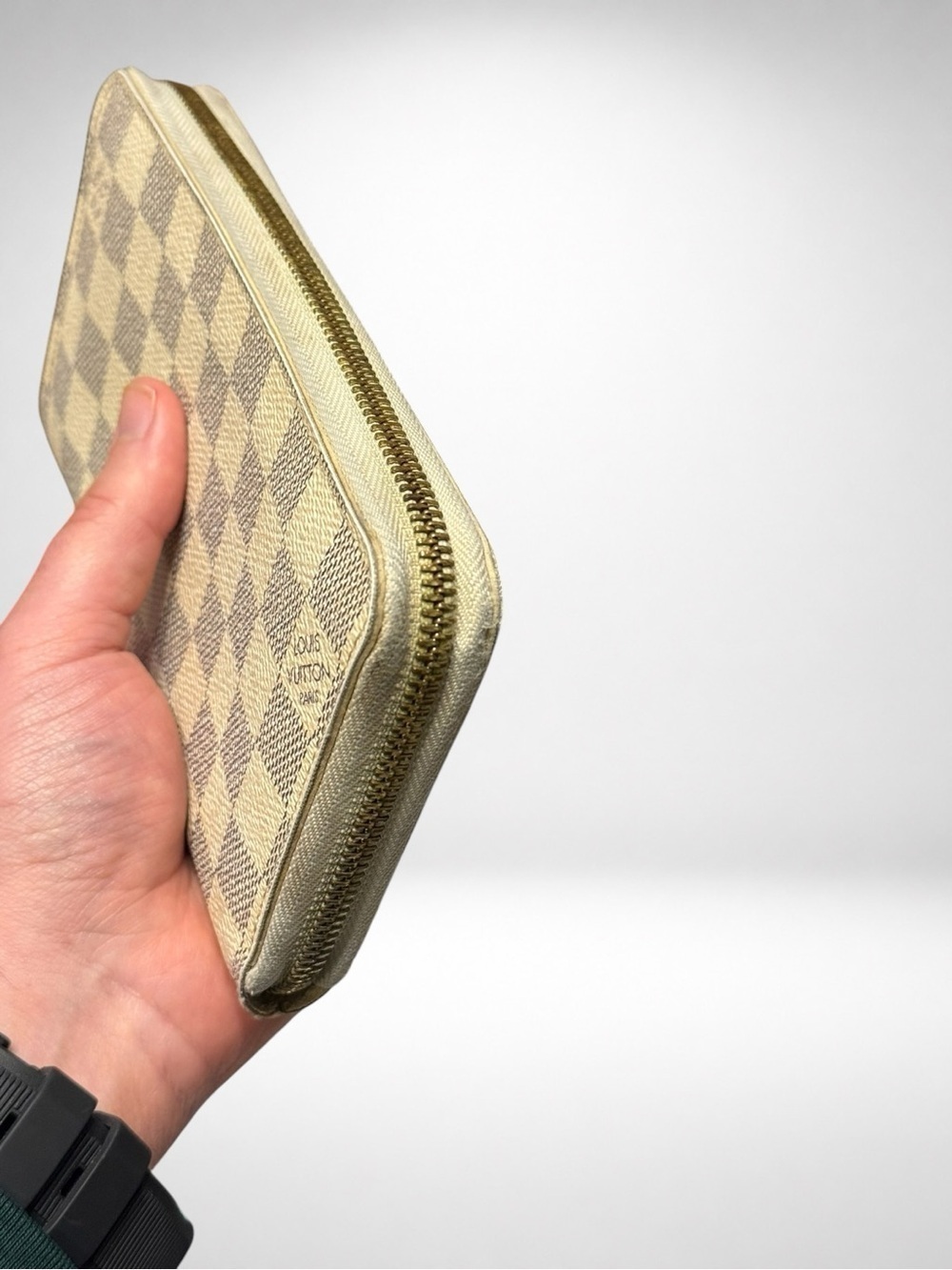 Louis Vuitton Zippy Wallet Damier Azur Canvas Zip Around Long Wallet White - Picture 6 of 16
